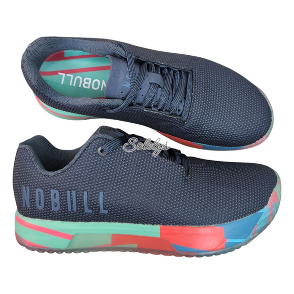 NOBULL Trainer+ Mens 7 Womens 8.5 Navy Lightning SuperFabric Athletic Sneaker - Picture 1 of 12